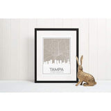 Tampa Florida road map and skyline - Road Map and Skyline