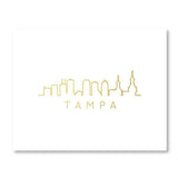 Tampa Florida Skyline in gold foiil - 5x7 - Gold Foil Print