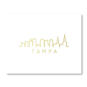 Tampa Florida Skyline in gold foil | Secret Sale - Gold Foil Print