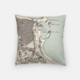Tangier Morocco city skyline with vintage Tangier map - City Map Skyline