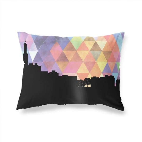 Tangier Morocco geometric skyline - Pillow | Lumbar / RebeccaPurple - Geometric Skyline