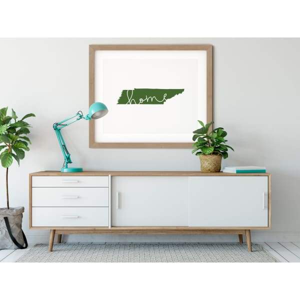 Tennessee ’home’ state silhouette - 5x7 Unframed Print / DarkGreen - Home Silhouette