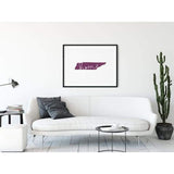 Tennessee ’home’ state silhouette - 5x7 Unframed Print / Purple - Home Silhouette