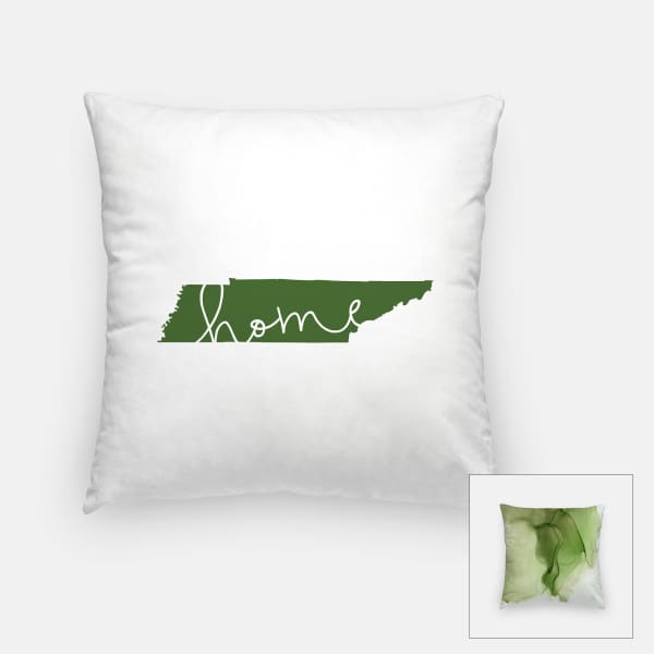 Tennessee ’home’ state silhouette - Pillow | Square / DarkGreen - Home Silhouette