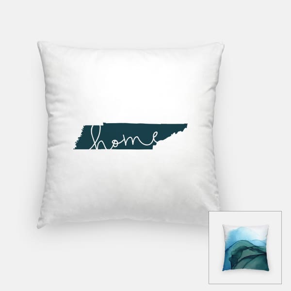 Tennessee ’home’ state silhouette - Pillow | Square / DarkSlateGray - Home Silhouette
