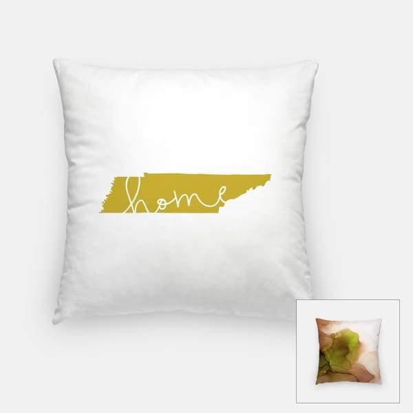 Tennessee ’home’ state silhouette - Pillow | Square / GoldenRod - Home Silhouette