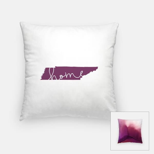 Tennessee ’home’ state silhouette - Pillow | Square / Purple - Home Silhouette