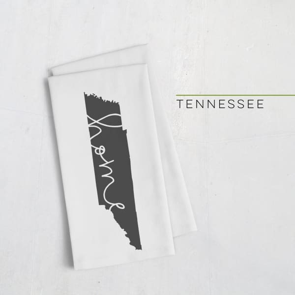Tennessee ’home’ state silhouette - Tea Towel / Brown - Home Silhouette