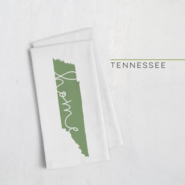 Tennessee ’home’ state silhouette - Tea Towel / DarkGreen - Home Silhouette