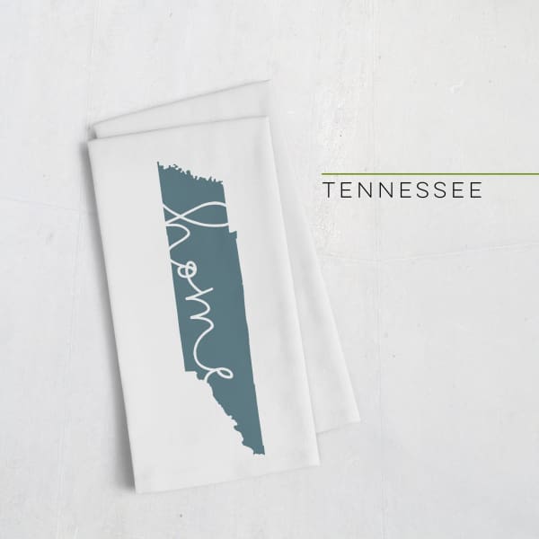 Tennessee ’home’ state silhouette - Tea Towel / DarkSlateGray - Home Silhouette