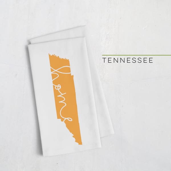 Tennessee ’home’ state silhouette - Tea Towel / Orange - Home Silhouette