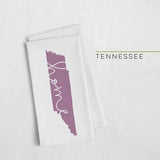 Tennessee ’home’ state silhouette - Tea Towel / Purple - Home Silhouette