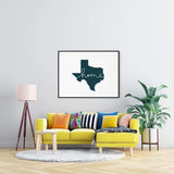 Texas ’home’ state silhouette - 5x7 Unframed Print / DarkSlateGray - Home Silhouette