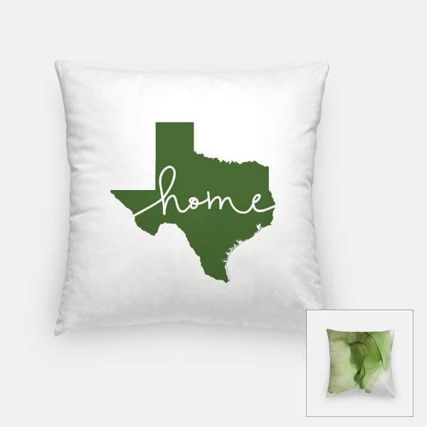 Texas ’home’ state silhouette - Pillow | Square / DarkGreen - Home Silhouette