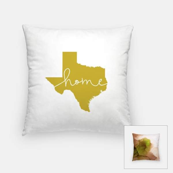 Texas ’home’ state silhouette - Pillow | Square / GoldenRod - Home Silhouette