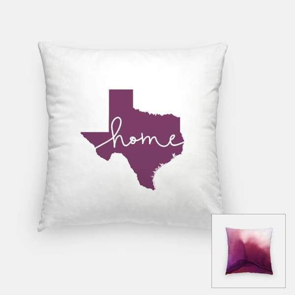 Texas ’home’ state silhouette - Pillow | Square / Purple - Home Silhouette