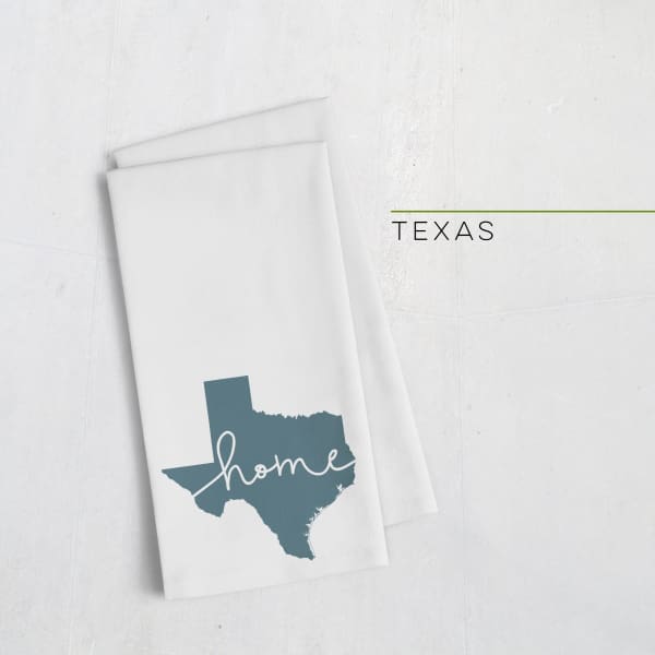 Texas ’home’ state silhouette - Tea Towel / DarkSlateGray - Home Silhouette