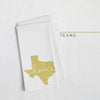 Texas ’home’ state silhouette - Tea Towel / GoldenRod - Home Silhouette