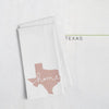 Texas ’home’ state silhouette - Tea Towel / RosyBrown - Home Silhouette