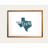 Texas State Song | Brave and Strong - 5x7 Unframed Print / Teal - State Song