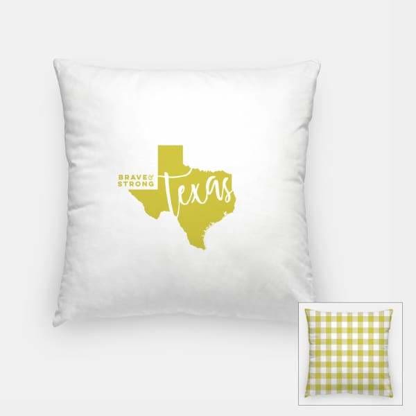 Texas State Song | Brave and Strong - Pillow | Square / Khaki - State Song