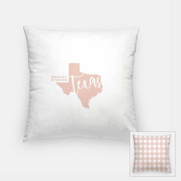 Texas State Song | Brave and Strong - Pillow | Square / MistyRose - State Song