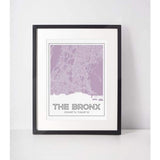 The Bronx New York road map and skyline - 5x7 Unframed Print / Thistle - City Map and Skyline