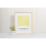 The Bronx New York road map and skyline - 5x7 Unframed Print / Khaki - City Map and Skyline
