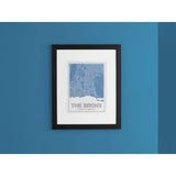 The Bronx New York road map and skyline - 5x7 Unframed Print / SteelBlue - City Map and Skyline