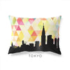 Tokyo Japan geometric skyline - Pillow | Lumbar / Yellow - Geometric Skyline