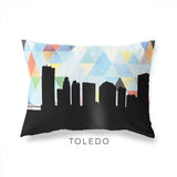 Toledo Ohio geometric skyline - Pillow | Lumbar / LightSkyBlue - Geometric Skyline