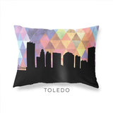 Toledo Ohio geometric skyline - Pillow | Lumbar / RebeccaPurple - Geometric Skyline