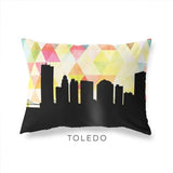 Toledo Ohio geometric skyline - Pillow | Lumbar / Yellow - Geometric Skyline