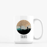 Toronto Ontario city skyline with vintage Toronto map - Mug | 15 oz - City Map Skyline