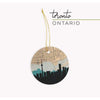 Toronto Ontario city skyline with vintage Toronto map - City Map Skyline