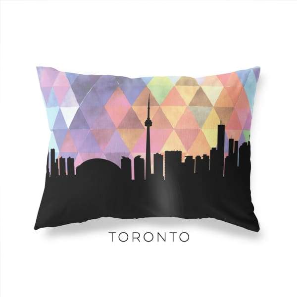 Toronto Ontario geometric skyline - Pillow | Lumbar / RebeccaPurple - Geometric Skyline