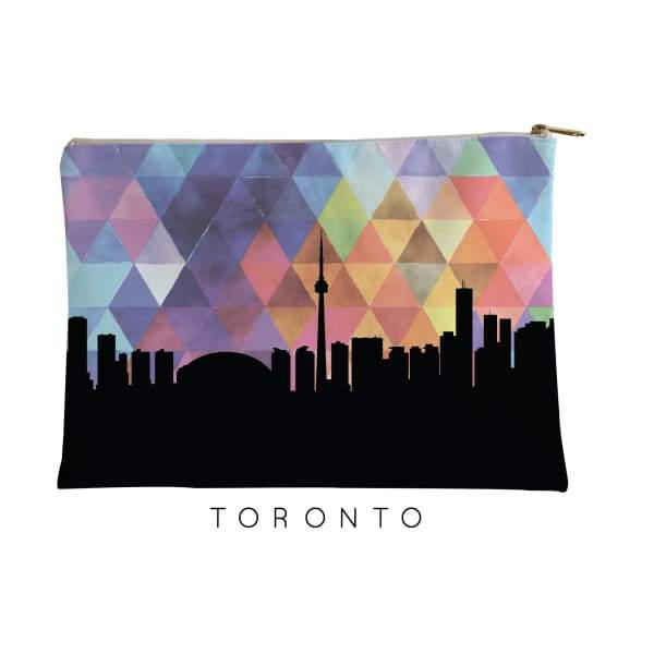 Toronto Ontario geometric skyline - Pouch | Small / RebeccaPurple - Geometric Skyline