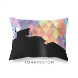 Torrington Connecticut geometric skyline - Pillow | Lumbar / RebeccaPurple - Geometric Skyline