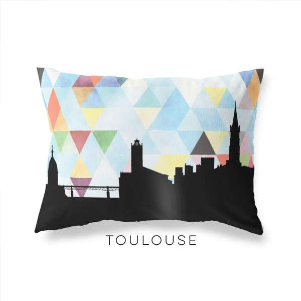 Toulouse France geometric skyline - Pillow | Lumbar / LightSkyBlue - Geometric Skyline