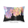 Toulouse France geometric skyline - Pillow | Lumbar / RebeccaPurple - Geometric Skyline