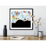 Traverse City Michigan geometric skyline - 5x7 Unframed Print / LightSkyBlue - Geometric Skyline