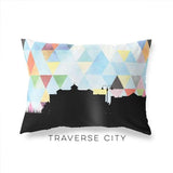 Traverse City Michigan geometric skyline - Pillow | Lumbar / LightSkyBlue - Geometric Skyline