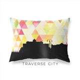 Traverse City Michigan geometric skyline - Pillow | Lumbar / Yellow - Geometric Skyline