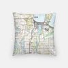 Traverse City Michigan city skyline with vintage Traverse City map - City Map Skyline