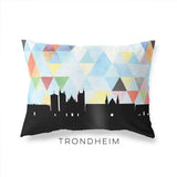 Trondheim Norway geometric skyline - Pillow | Lumbar / LightSkyBlue - Geometric Skyline
