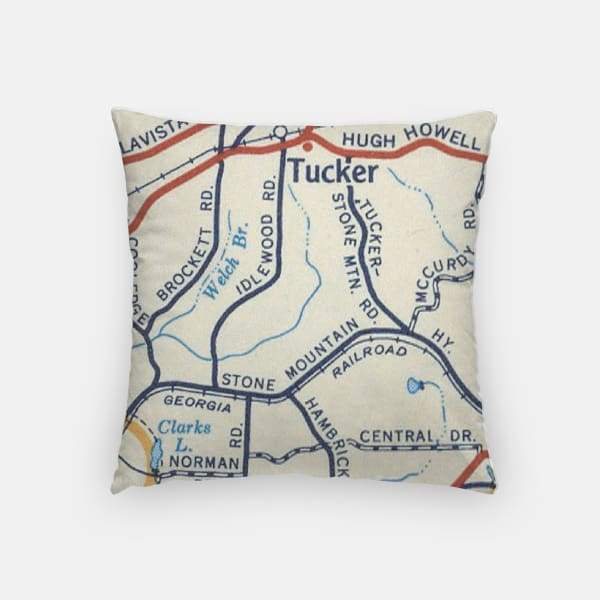 Tucker, Georgia city skyline with vintage Tucker map | wanderlust gifts ...