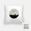 Tucker Georgia city skyline with vintage Tucker map - Pillow | Square - City Map Skyline