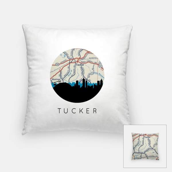 Tucker, Georgia city skyline with vintage Tucker map | wanderlust gifts ...