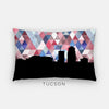 Tucson Arizona geometric skyline - Pillow | Lumbar / Red + Blue - Geometric Skyline