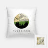 Tulacingo Mexico city skyline with vintage Tulacingo map - Pillow | Square - City Map Skyline